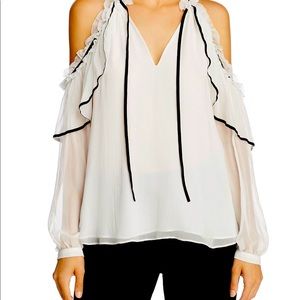 Parker chiffon cold shoulder blouse